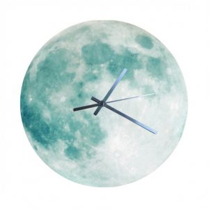 3D licht gevende klok 'Glow in the dark' maan groen/blauw